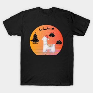 Llama Santa Happy T-Shirt